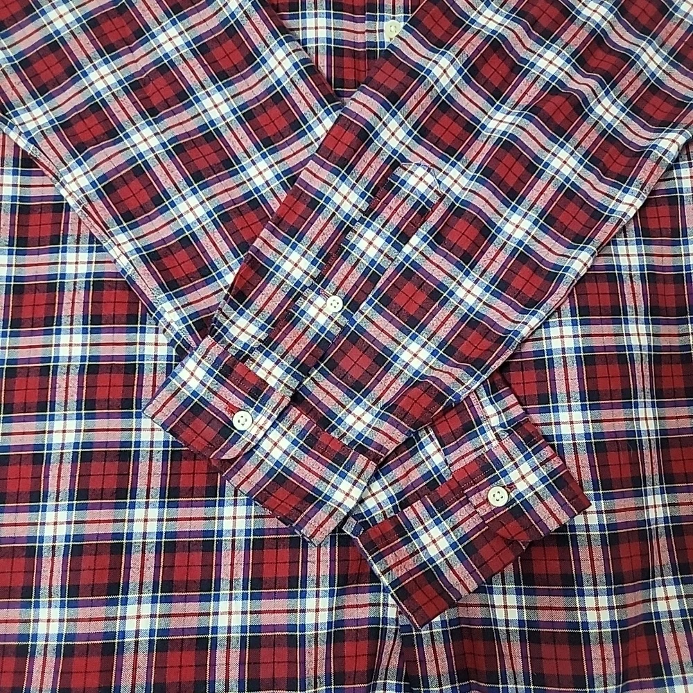 POLO RALPH LAUREN Men Shirt Sz XL Regular Fit Red Button-Down Collar Cotton EUC